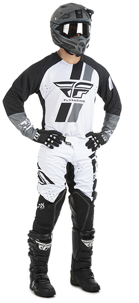 2019 Fly Racing F-16 F16 Black White Grey Race Motocross Offroad Kit Gear Youth