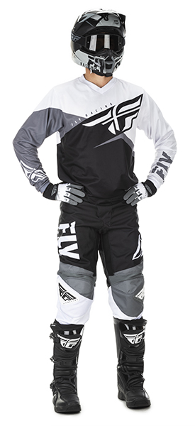 2019 Fly Racing F-16 F16 Black White Grey Race Motocross Offroad Kit Gear Youth