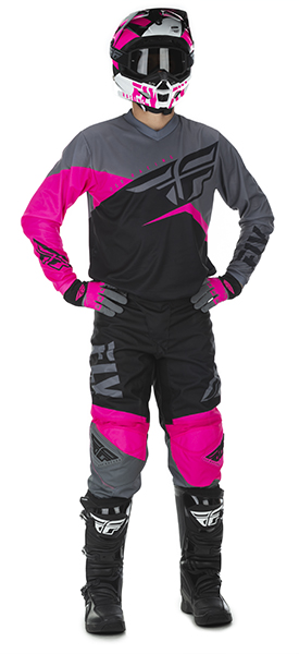mxgear Fly Racing Youth Boys F-16 Motocross Jersey & Pants Neon Pink/Black/Hi-Vis 